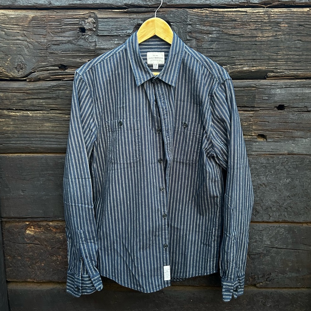 Lucky Brand - Camisa De Manga Larga Para Hombre, Color índigo Occidental, Rojo Plaid, Small